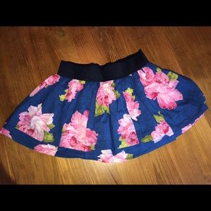 blue floral skirt